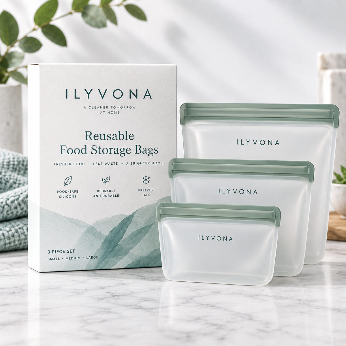 ILYVONA Reusable Food Storage Bags