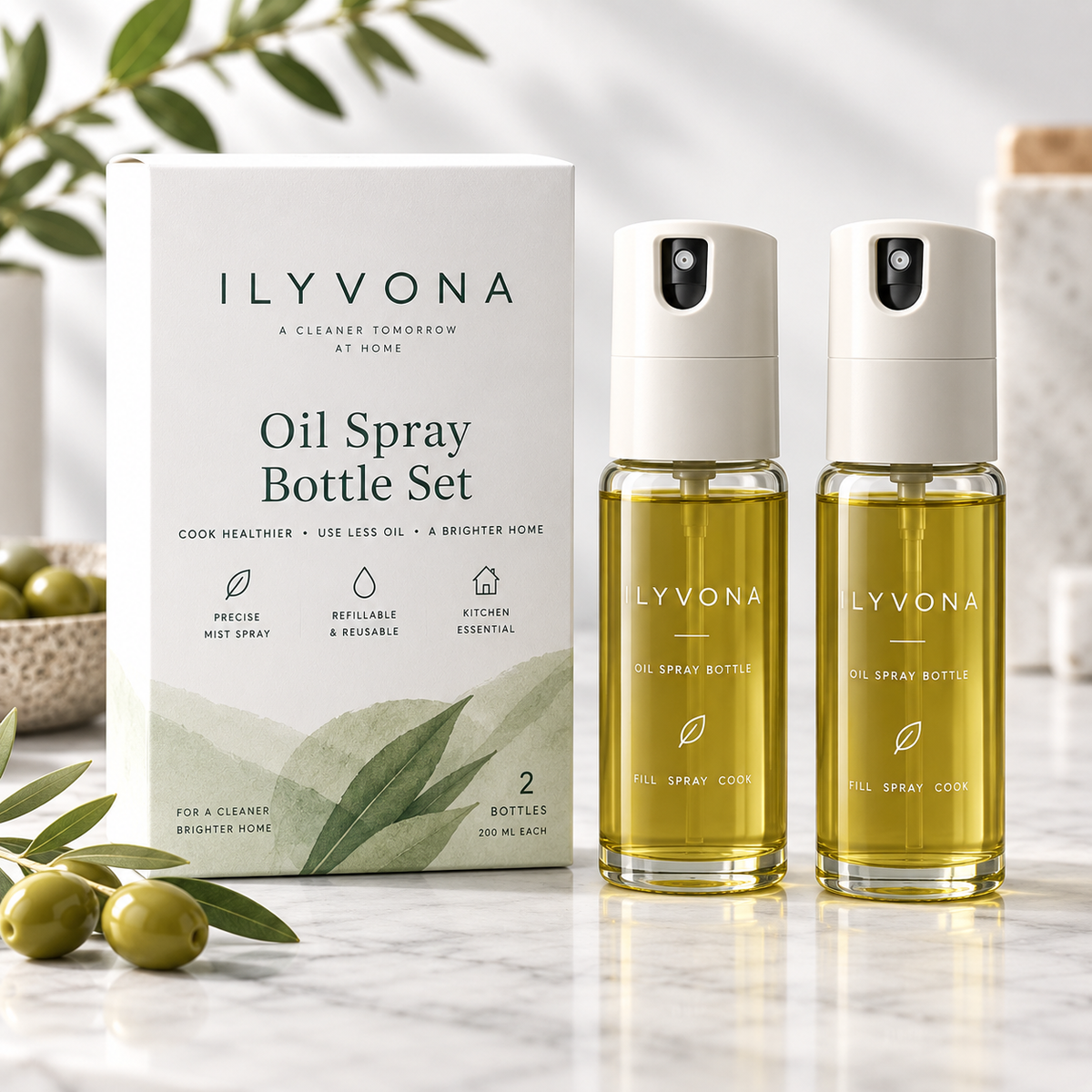 ILYVONA Oil Spray Bottle Set