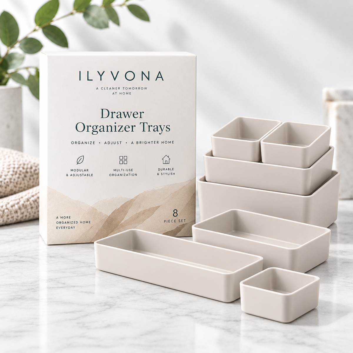 ILYVONA Drawer Organizer Trays