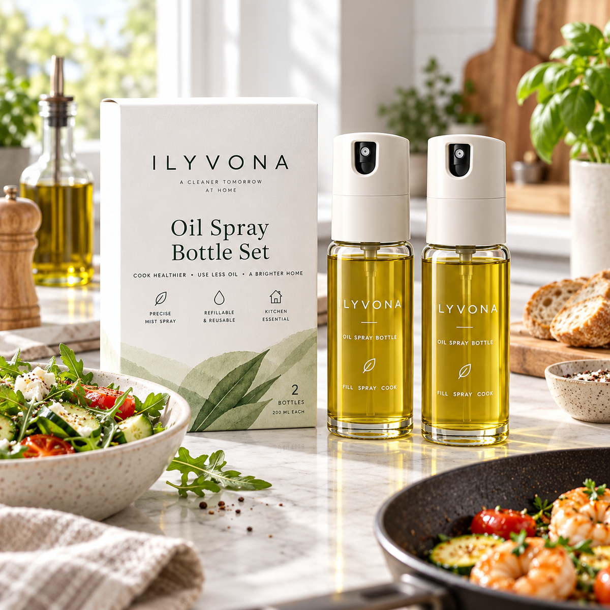 ILYVONA Oil Spray Bottle Set