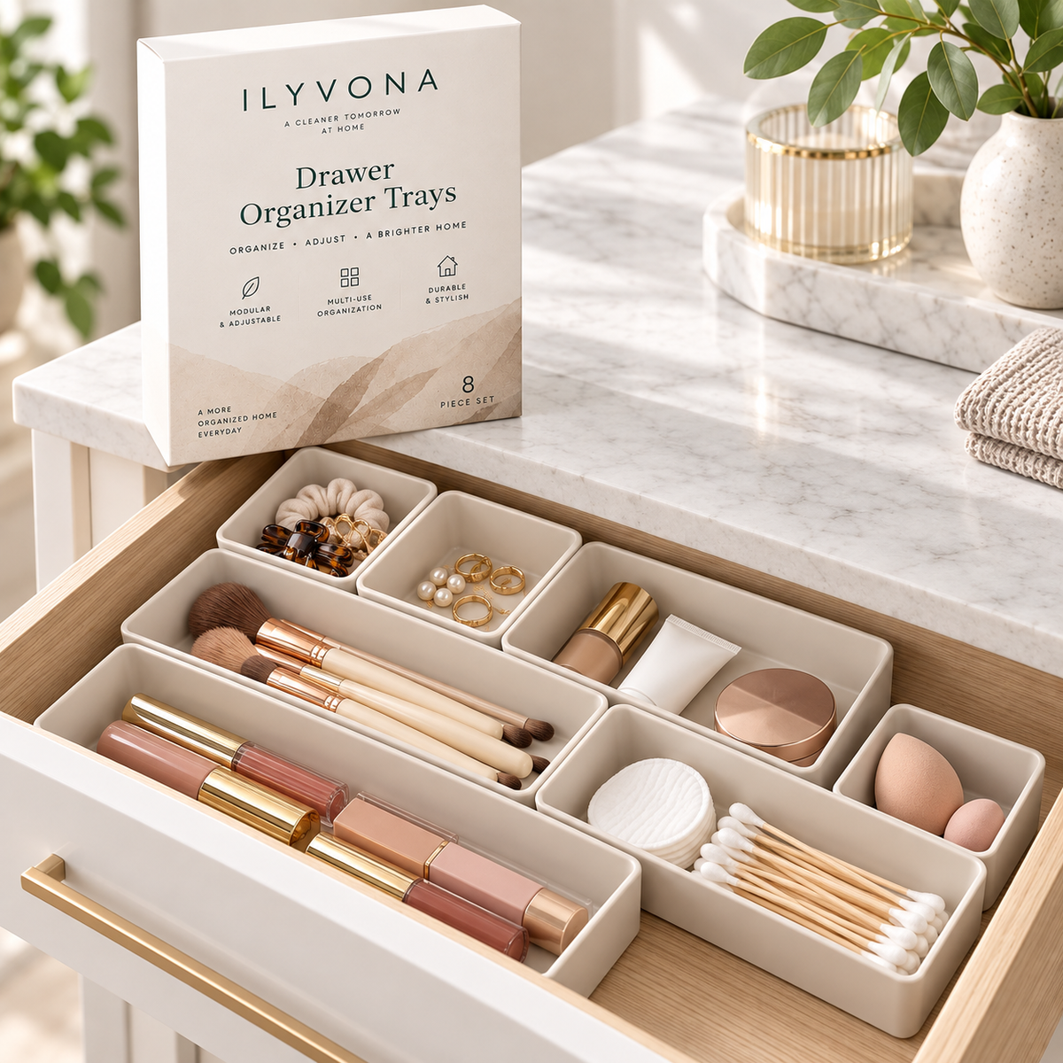 ILYVONA Drawer Organizer Trays